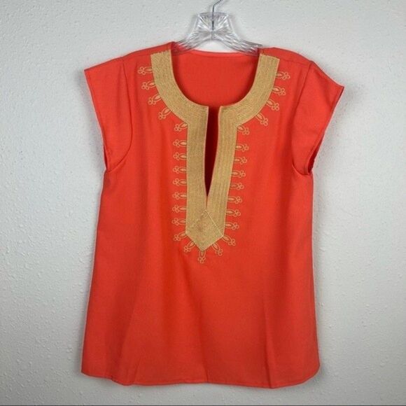 Orange and Gold Top Size Small - Picture 1 of 6